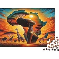 Silueta Mujer Africana Puzzle de 1000 Piezas Papel para Adultos Fauna Sabana Africana Juego de Puzzle 1000 Piezas Relajación Decoración Regalo 52x38cm/1000pcs Silueta Mujer Africana Puzzle de 1000 Piezas Papel para Adultos Fauna Sabana Africana Juego de Puzzle 1000 Piezas Relajación Decoración Regalo 52x38cm/1000pcs