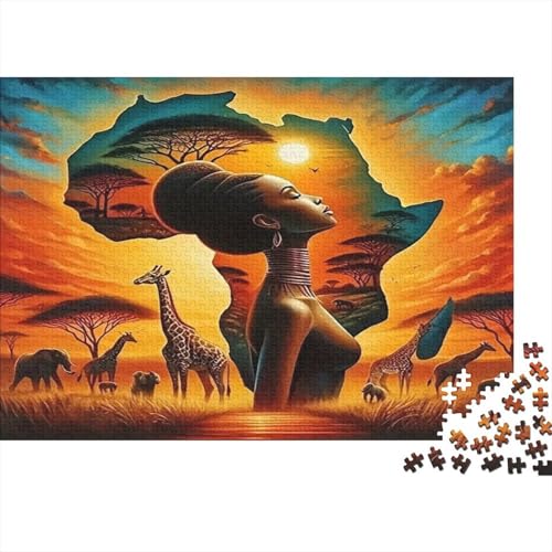 Puzzle de 1000 piezas para adultos de la puesta de sol en África, rompecabezas de papel de 70x50 cm