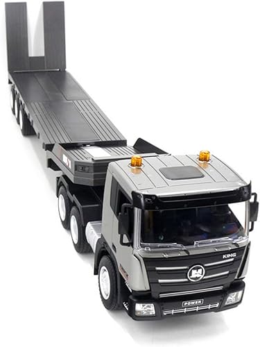 Miniatura 5 de LOCHE Remolque de cama plana con control remoto, escala 124, juguete de remolque de cama plana a control remoto, 2.4 GHz, RC 9 canales, vehículos de