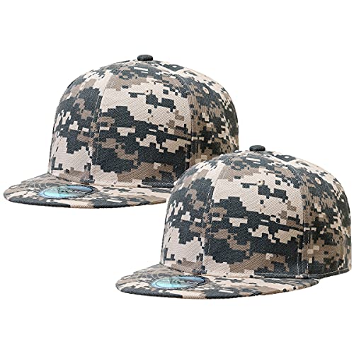 Image of Classic Snapback Hat Cap Hip Hop Style Flat Bill Blank Solid Color Adjustable Size