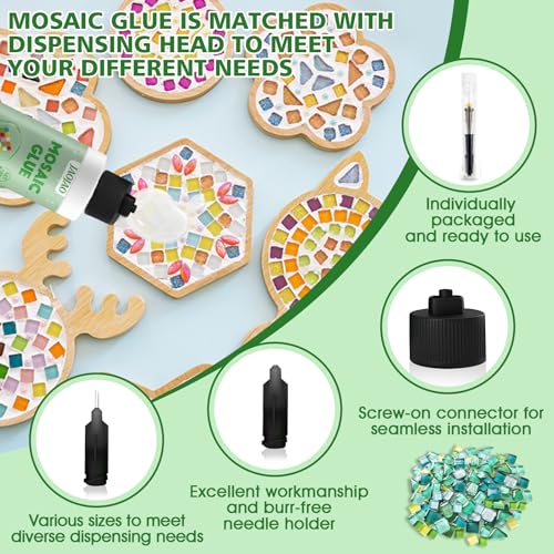 JAOJAO Mosaic Glue, Mosaic Tile Glue Strong Adhesion Transparent After Curing Flexible for DIY Crafts for Glass Ceramic Wood Plastic Indoor and Outdoor Use, 100g - Image 4