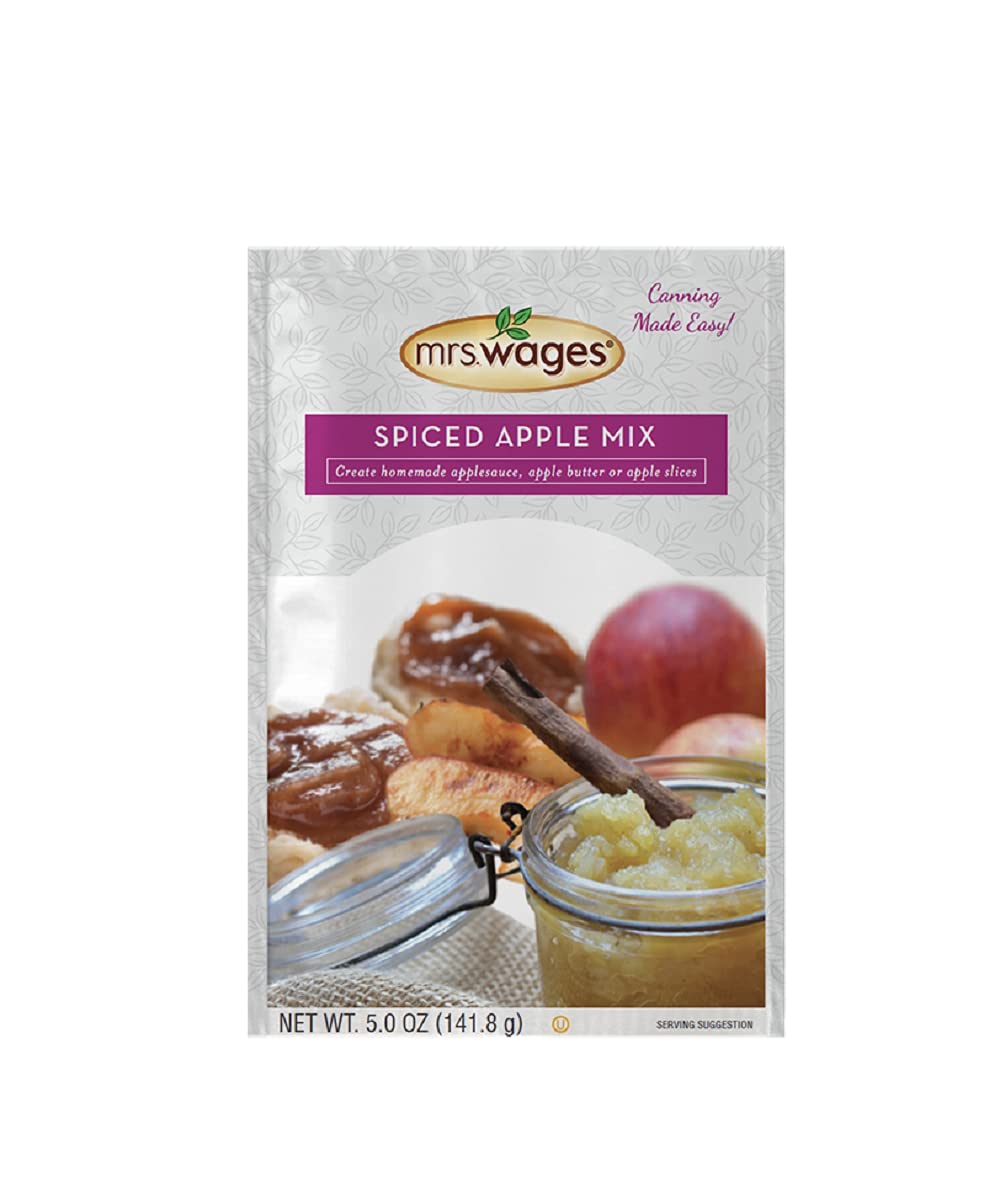 Mrs. Wages Spiced Apple Mix | Easy-To Use | Spiced Seasoning Mix | Simple Canning | Fresh Tasting Pie Filling | Variety of Uses | 5.0 oz packet (Value Pack of 12)
