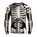 Mens Skeleton Shirt,3D Print Skeleton Shirts Men Halloween Costumes Shirts,Funny Skull Long Sleeve Unisex T-Shirt