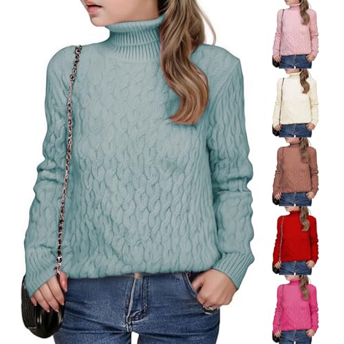 Boys Girls Turetleneck Ribbed Knit Sweaters Teen Plain Long Sleeve Thermal Pullover Underwear Fall Winter Warm Shirts