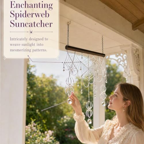 Halloween Spider Web Crystals Suncatchers Hanging Dream Catchers for Adults - image 6