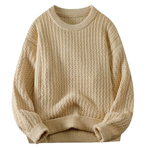 Pull tricot pour hommes au style slouchy américain épais à col rond idéal en automne hiver