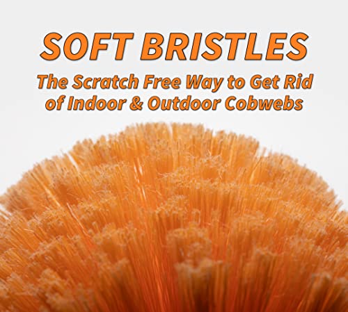Cobweb Duster Head Brush // Spider Web Brush For Outdoor & Indoor Web Cleaning // Twist-On Corner Duster Fits Standard Acme Threaded Extension Poles // Best Cobweb Brush Head (Pole Sold Separately) #TOP3