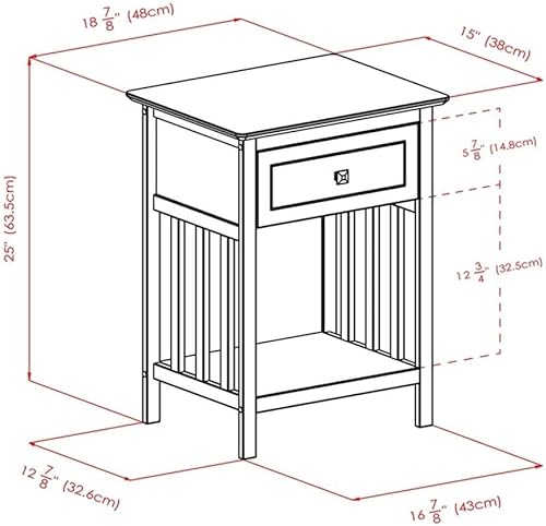 Miniatura 3 de Winsome Marcel - Mesa decorativa, café, 18.9 x 14.96 x 25 pulgadas