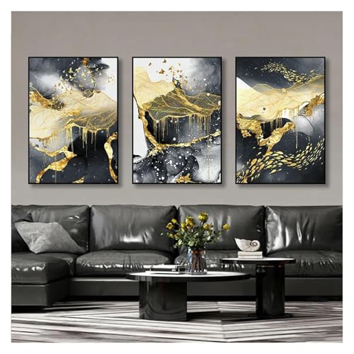 Impression de luxe dorée affiche pour salon tableau déco nature sur toile