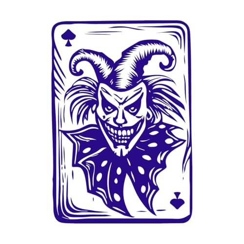 Un clásico de un comodín de póquer Calcomanías de pared 36x51.9cm Embellecimiento de paredes Azul oscuro