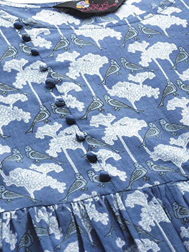 Image of arriva fab Women's Cotton Jaipuri Floral Print A-line Dress