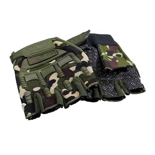 LinaGames Bulletsplash Taktische Handschuhe Unisize Tarnfarben Grün offene Finger Cover