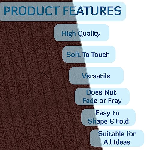 Image of Lakeer A4 Felt Sheets 29.7cm X 21cm Set 10 Dark Brown Colour 1mm Thickness for Kids School DIY Crafts Patchwork Embroidery Project.