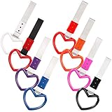 8 Pieces Tsurikawa Handle Japanese Subway Ring Heart-Shaped Car Hand Strap Rear Bumper Warning Ring...