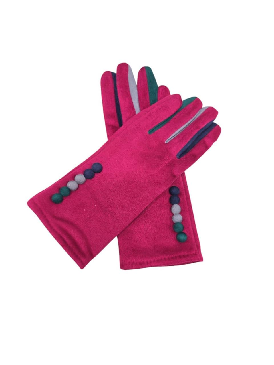 A2ZUKFASHION New Womens Fleece Cosy Gloves Ladies Buttons Pattern Winter Warm Touch Screen Glove UK