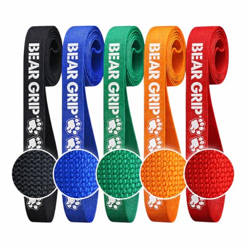 Bande de résistance en tissu pour exercice fessiers et jambes : kit de 5 élastiques de fitness