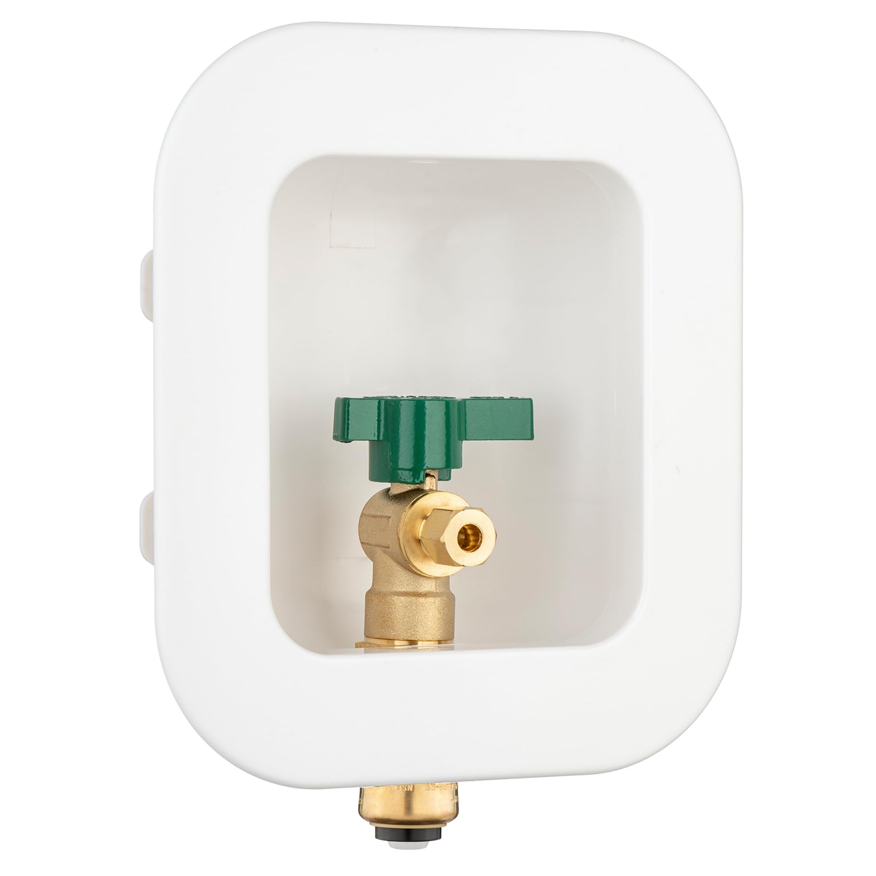 [1 Piece] Lingmfg Ice Maker Outlet Box 1/2 inch Push- to-Connect, Connect 1/4 inch Compression Ice Maker Hose LING -IMOB-WO-WHA-5