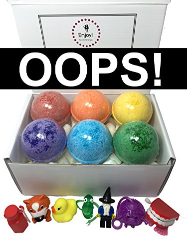 Bubble Bath Bombs for Kids with Surprise Toys Inside for Boys and Girls by Two Sisters. 6 Large 99% Natural Fizzies in Gift Box. Releases Color, Scent, and Bubbles (Kids(Cosmetic Imperfections))