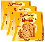 Bauducco Classic Panettone, 24.0 oz (Pack of 3) - Soft and Moist Holiday Cake with Candied Fruit and Raisins - Traditional Italian Slow Rise Dough Recipe