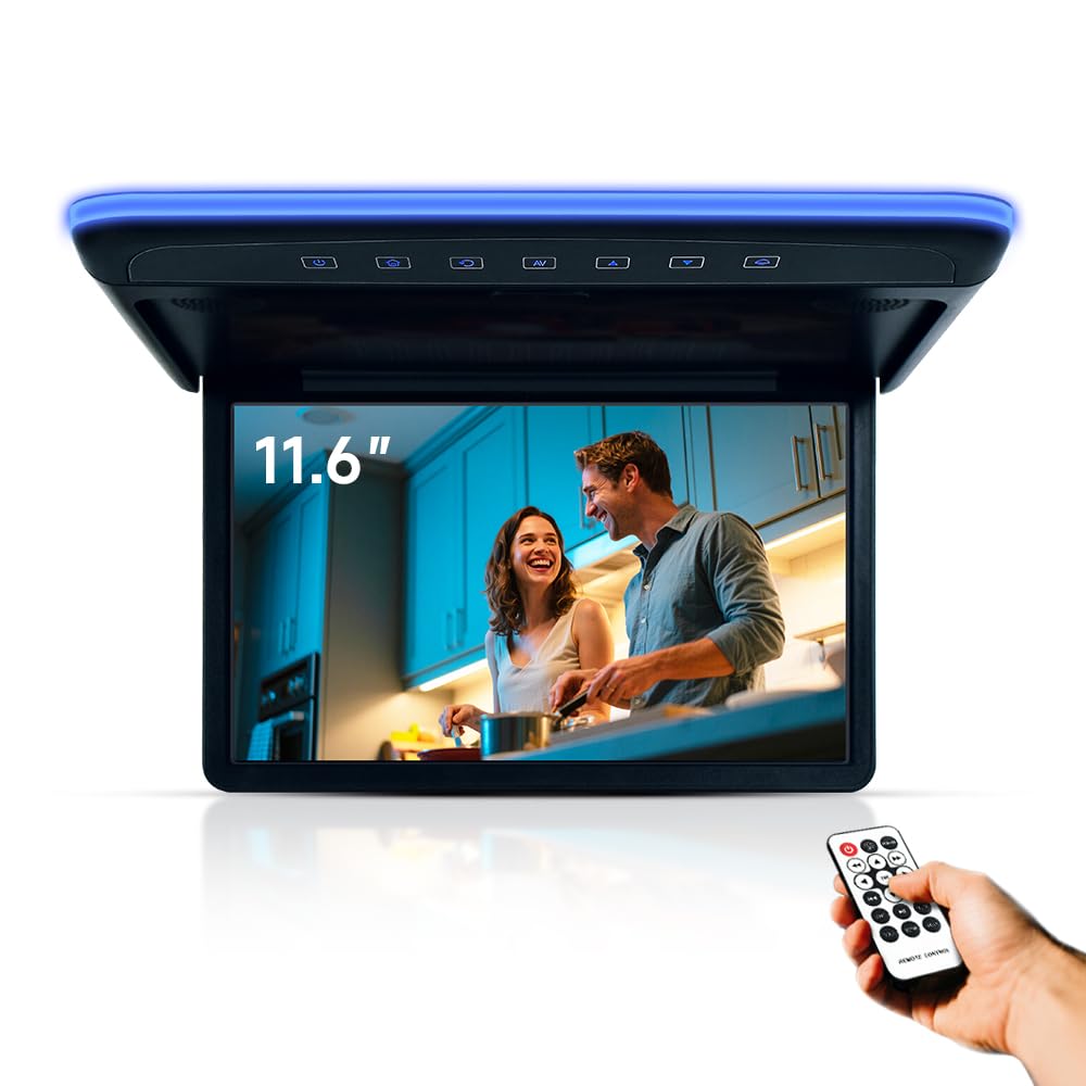 11.6 inch Car Overhead Player Monitor IPS Screen Dispaly 1080P Video Ultra-Thin Mounted Car Roof Player HDMI IR FM USB SD.