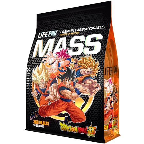 Life Pro Mass Gainer Dragon Ball Super 3kg Edición Limitada Sin Gluten - Suplemento Hipercalórico con Proteínas y Vitaminas para Aumentar Masa Muscular Rápidamente