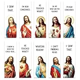 200 Pcs Funny Bookmarks Bulk for Women Men: Smut Jesus Book Mark for Adults, Funny Humor Page Marker Clips for Reading Book Lovers, Bookish Accessories Birthday Halloween Gifts School Office Supplies