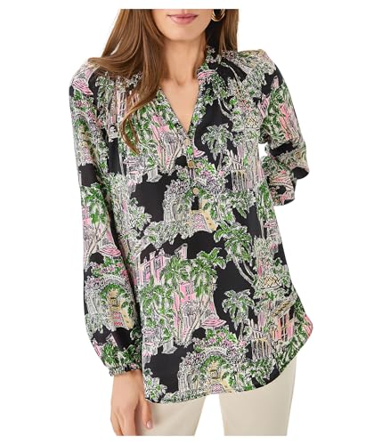 Lilly Pulitzer Womens Elsa Top Onyx Pb Anniversary Toile X-Large