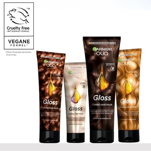 Olia Gloss, Toning Hair Mask, Repariert bis zu 1 Jahr Haarschäden, bis zu 72h sichtbarer Glanz, intensiviert die Haarfarbe bis zu 6 Haarwäschen, wie eine Haarmaske anwendbar, Expensive Brunette