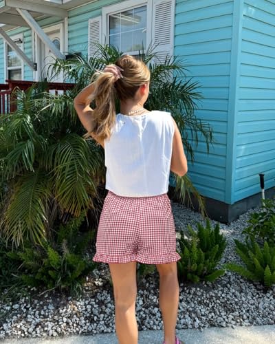 Image of Boxer Shorts for Women Pajama Gingham Shorts Casual Lounge Sleep Plaid Y2K Beach Bottoms for 2026 Summer
