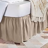 Amazon Basics Ruffled Bed Skirt, Classic Style, Soft and Stylish 100% Microfiber with 16'...