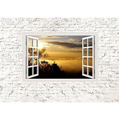 Runa Art Fototapete Fenster Afrika sonnenuntergang 352 x 250 cm Vlies...