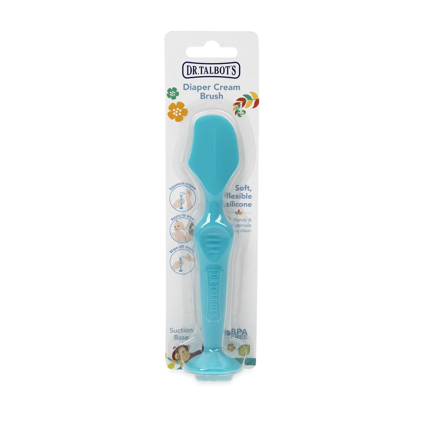 Nuby Dr. Talbots Lot de 16 pinceaux à crème en silicone avec base ventouse Aqua
