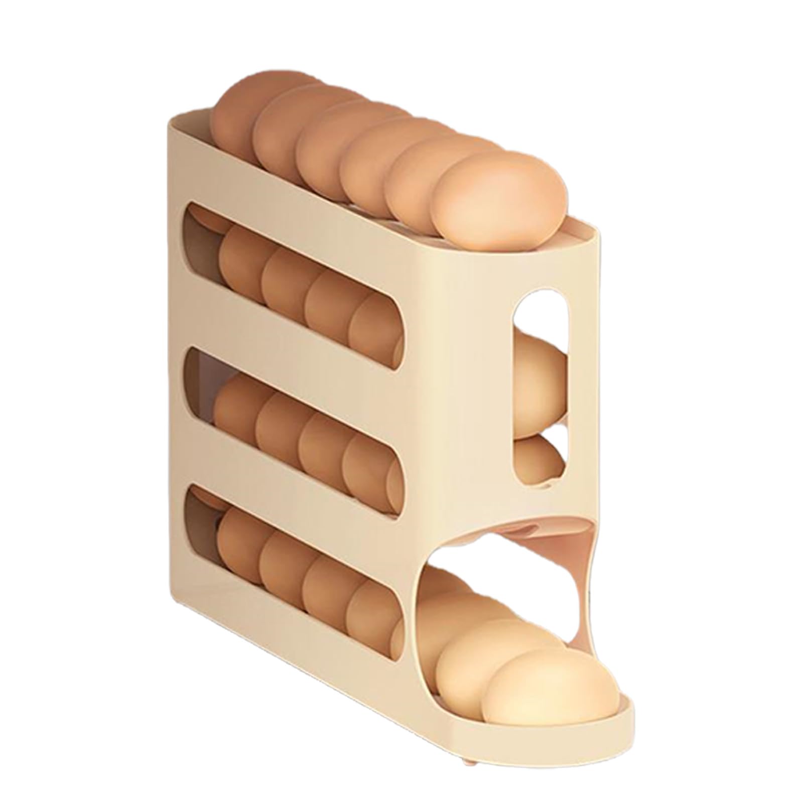LUCKGONI 4 Tiers Eggs Holder Organizers With Slide For Efficient Refrigerator Storage And Space Saving