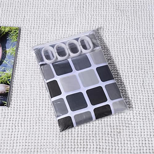 WONGS BEDDING Shower Curtain Mould Proof Resistant Bathroom Curtain Washable Waterproof Polyester Fabric Bathroom Curtains with Plastic Hook (180 x 180cm,Grey)