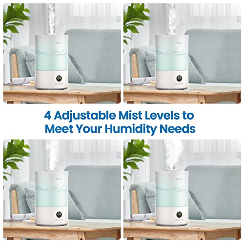 Grelife Humidifiers For Bedroom Large Room Home, 4L Top Fill Cool Mist Humidifiers For Baby And Plant, Quiet Air Humidifier Adjustable Mist Levels, Remote Control, Night Light, Auto Shut-Off, Timer #TOP4
