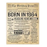 MAKE THEM SMILE WITH THIS IDEAL 62nd BIRTHDAY GIFT IDEA: This exceptional quality poster for her or him shows the design with historical facts from 'Born in 1964'. If you are looking for birthday canvas for pictures, then then this happy birthday gif...