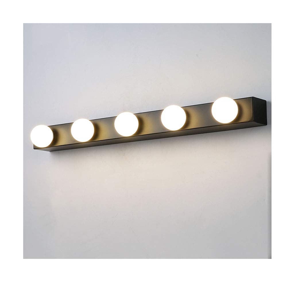 Lampes de Miroir Den Led Miroir Avant Ampoule Miroir Armoire Lumière Dressing Lumière Miroir Lumière Éclairage Mural/Black-70Cm/5 Heads-5W
