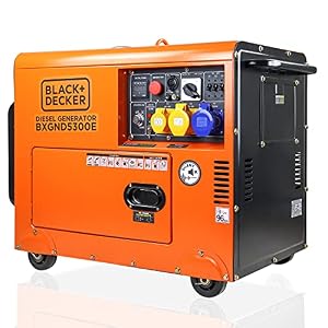 Black & Decker 3000rpm 5.3 kw 6.6 kva Electric Start Single Phase 230v Silenced Diesel Generator