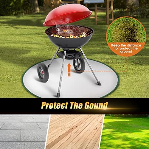 Amazon Brand - Umi Round Fireproof Mat Fire Pit Mat, 36" / 91.5cm Upgrade Insulation 3-Layer Design Grill Mat/BBQ Pad/Ember Mat, Fire Pit Pad for Patio, Deck, Grass, Lawn Fire Pit Accessories
