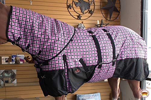 Hilason 1200D Waterproof Horse Hood Neck Blanket Belly Wrap Plaid - 82 Inches | Horse Blanket | Horse Blankets For Winter Waterproof | Horse Turnout Blanket | Horse Turnout #TOP2