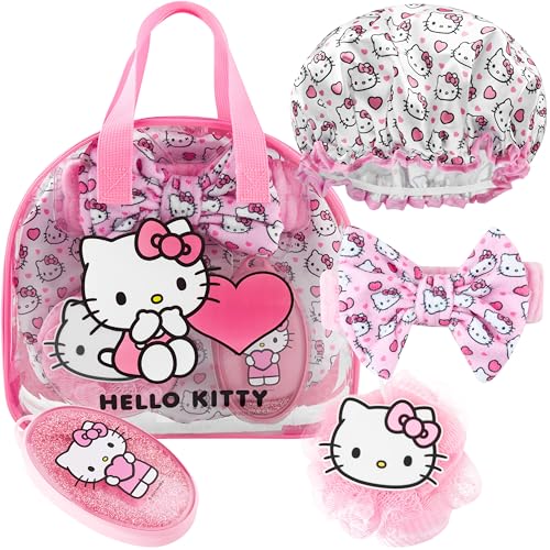 Get Trend Hello Kitty Sanrio Shower Accessories Set, Kawaii Toiletry