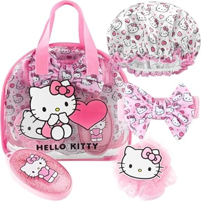 Get Trend Hello Kitty Sanrio Neceser de Viaje Mujer Niña, Set de Ducha 5 Piezas, Gorro de Ducha, Esponja de Baño, Cepillo, Diadema Suave y Bolsa Transparente (Rosa Hello Kitty) | Ya disponible en tu tienda friki favorita! En mundofriki.es! Get Trend Hello Kitty Sanrio Neceser de Viaje Mujer Niña, Set de Ducha 5 Piezas, Gorro de Ducha, Esponja de Baño, Cepillo, Diadema Suave y Bolsa Transparente (Rosa Hello Kitty) | Ya disponible en tu tienda friki favorita! En mundofriki.es!