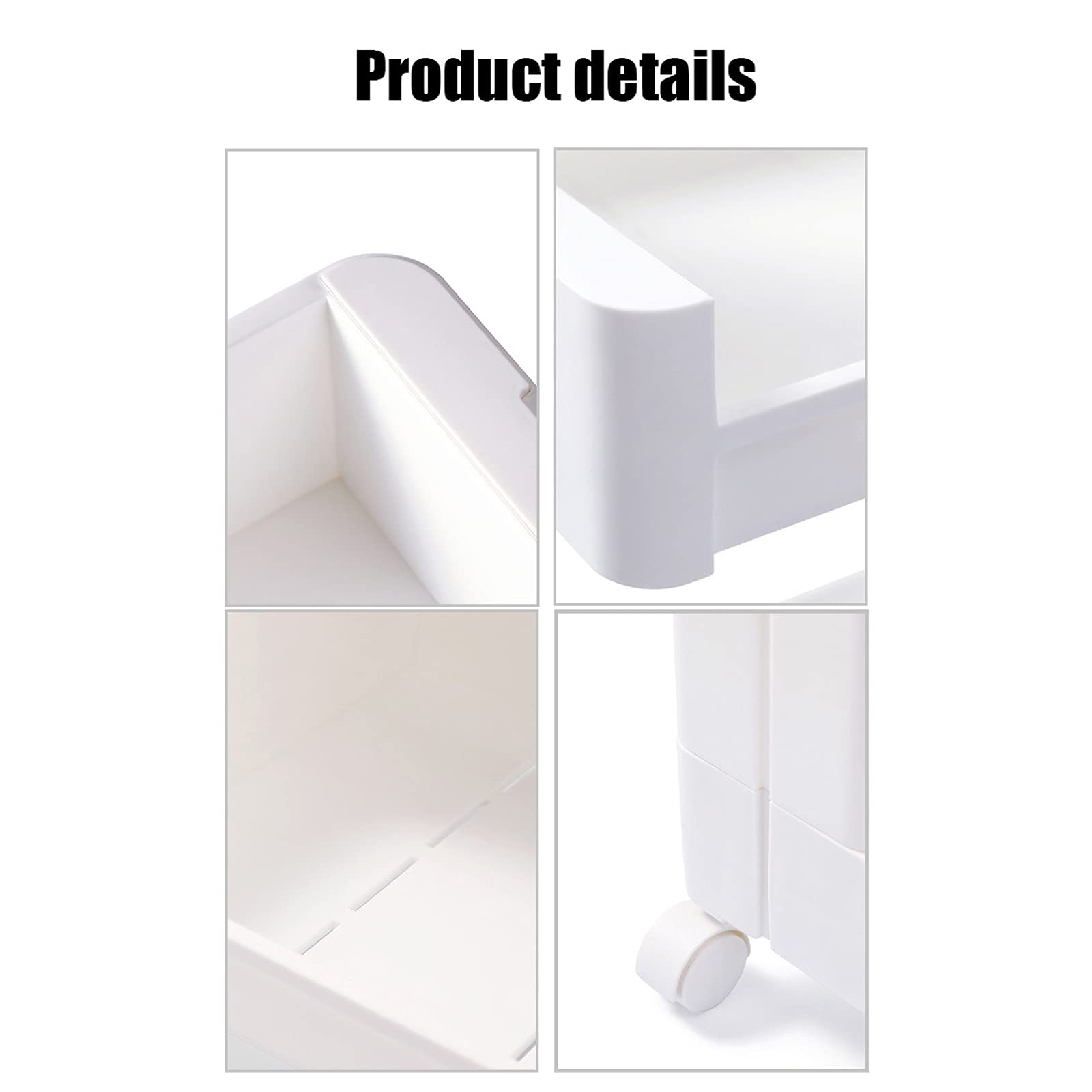 Carrello portaoggetti a 4 ripiani, organizer scorrevole per frutta e verdura, per cucina, bagno, ufficio, garage e salone, salvaspazio, facile mobilità, soluzione versatile