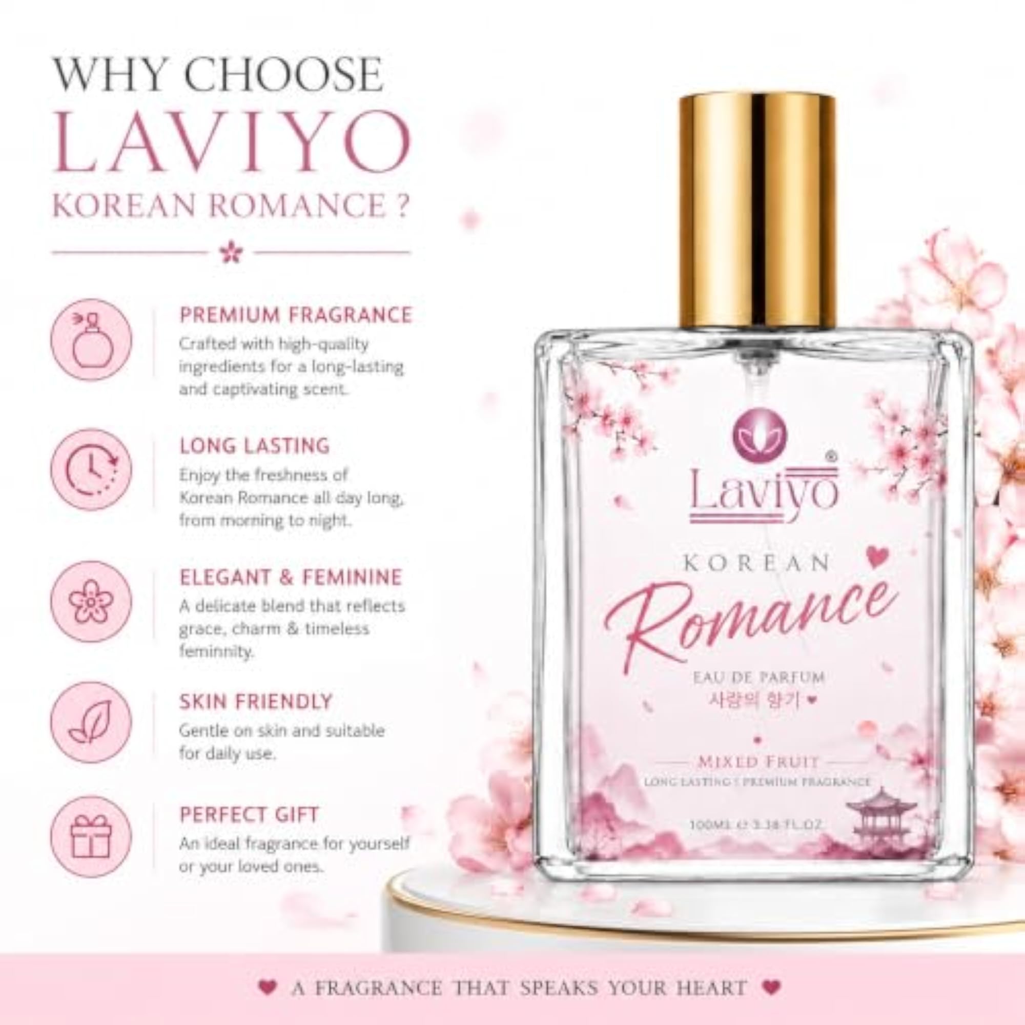 Korean Romance Eau De Parfum for Women, Mixed Fruit