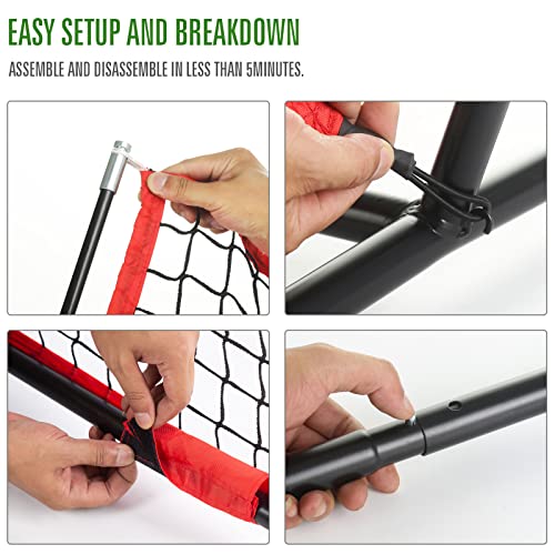 BaseGoal Football Nets for Throwing, Target Training Equipment with 5 Target Pockets for Improving Accuracy - 8 x 8 ft Red by BaseGoal - Image 6