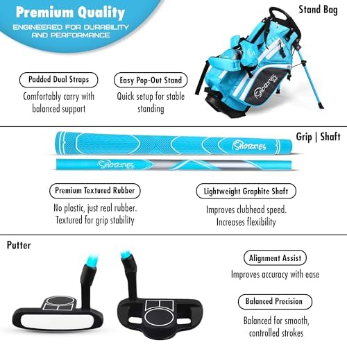 Junior Golf Club Set with Stand Bag – Ages 3-5