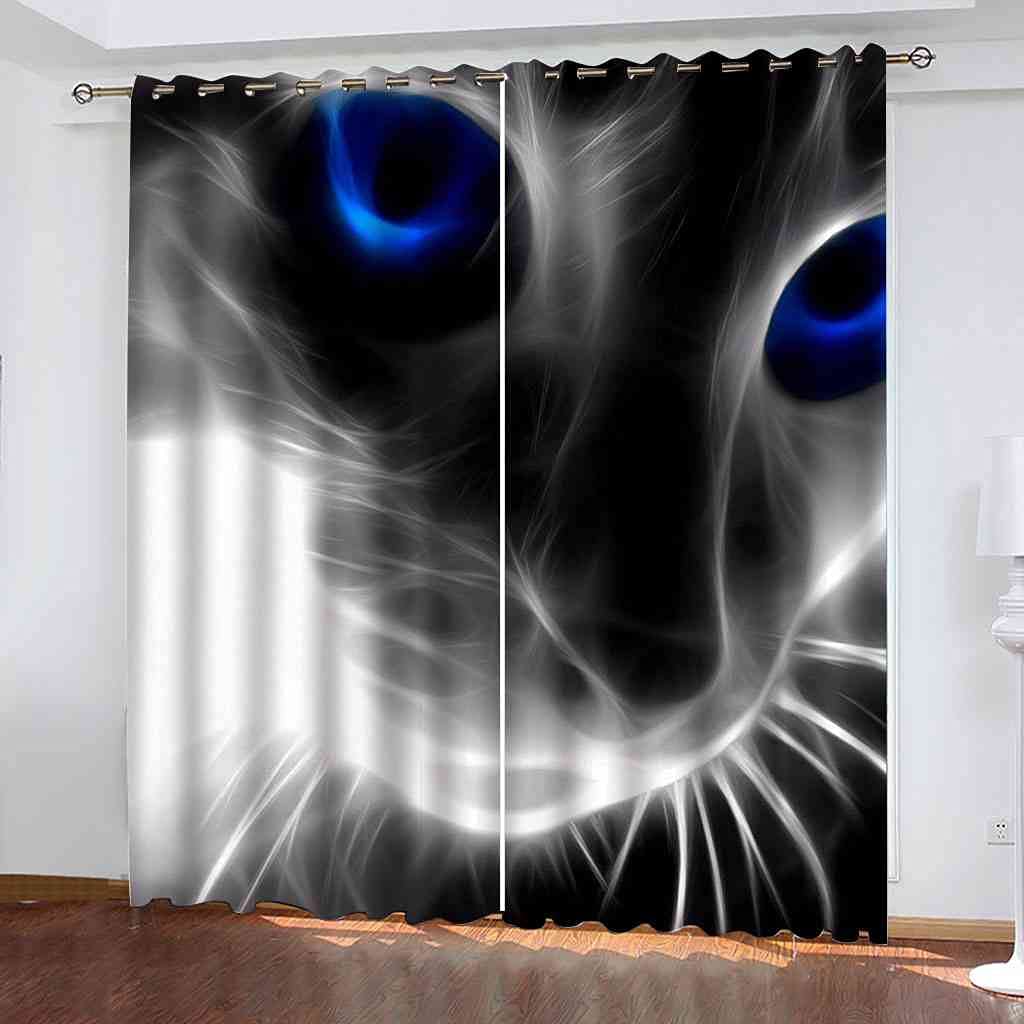 Rideau occultant à oeillets thermique isolant phonique chat 200x160
