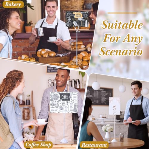 Image of 12 Pcs Table Number Holders White 12 Inch Metal Weighted Stands