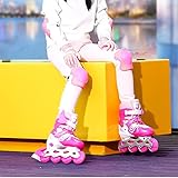 Tixiyu Verstellbare Performance-Inline-Skates für, Bequem und Sicher für Jungen und Mädchen, Genießen Sie die Freizeit, PU+ Mesh-Material, Größe S (26–32). (Rosa #23)
