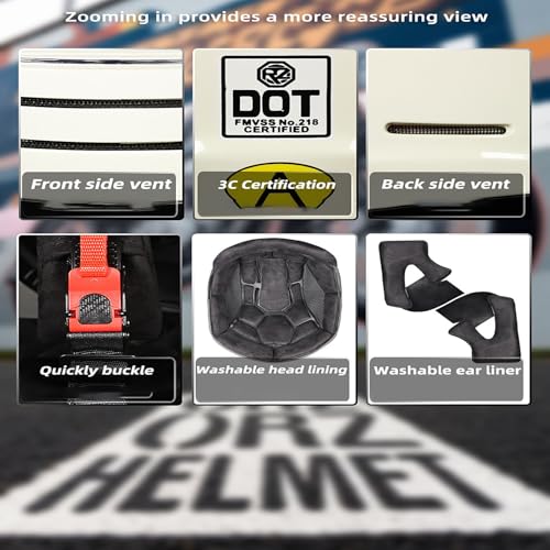 Casco integral retro de crucero, casco de motocicleta para hombres y mujeres, casco de seguridad para las cuatro estaciones, casco unisex, se puede abrir, certificación ECE modular G,L=57-58CM - imagen 7